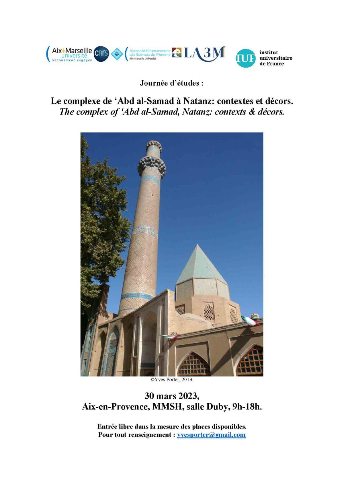 Journée d’Etudes : Le complexe de ‘Abd al-Samad à Natanz: contextes et décors