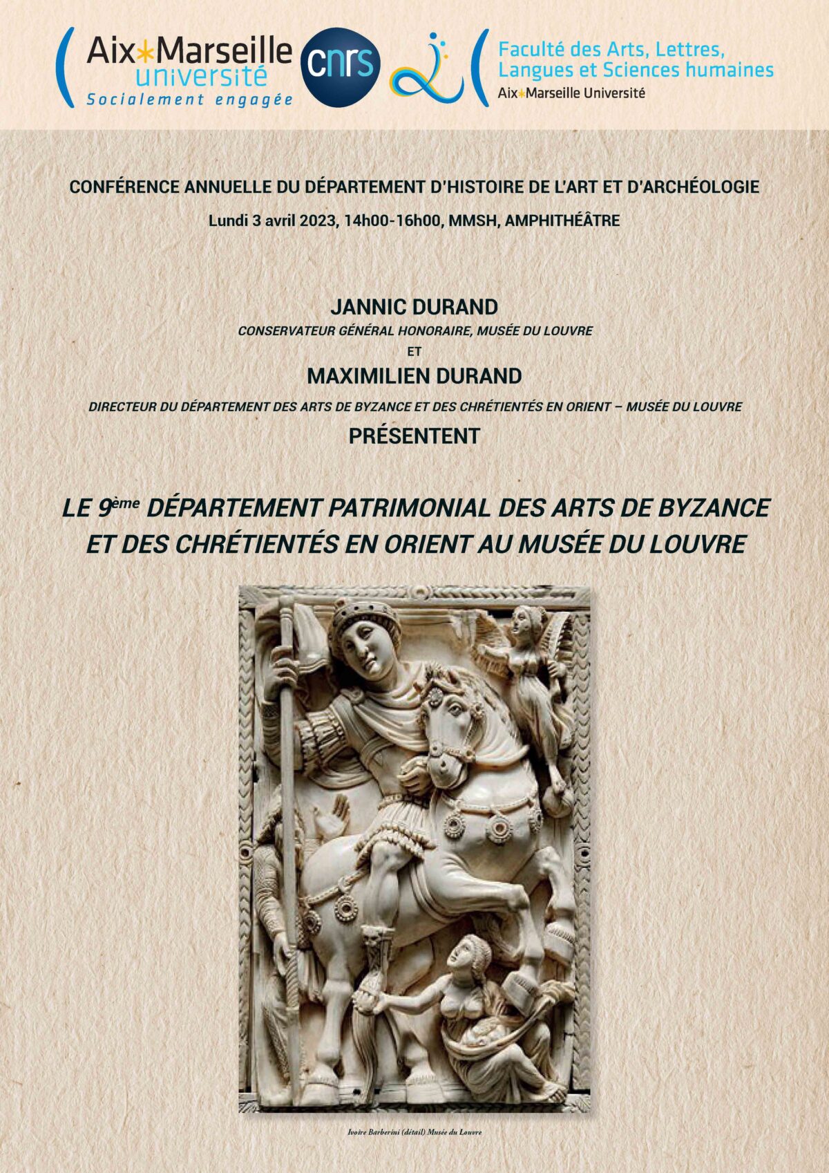 Conférence “Le 9ème département patrimonial des Arts de Byzance et des chrétientés en Orient au Musée du Louvre”