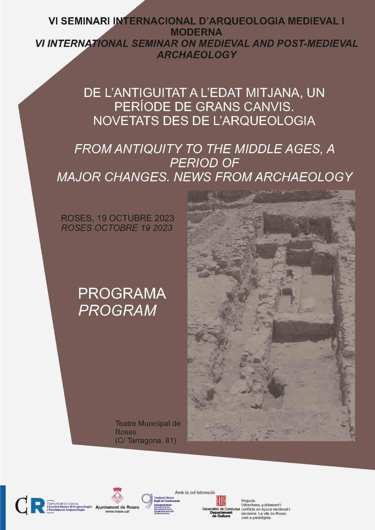 Le LA3M au VI international seminar on medieval and post-medieval archaeology